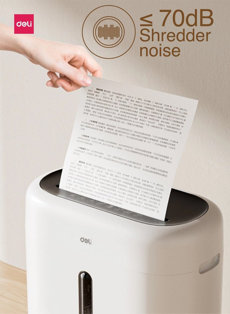 Deli ET001 P4 Cross-Cut Paper Shredder, 6-Sheet Capacity, 15L Bin, Quiet Mini Office Shredding Machine - Image 3